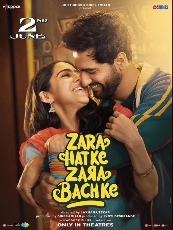 Zara Hatke Zara Bachke movie poster featuring Vicky Kaushal and Sara Ali Khan – 2023 Bollywood romantic comedy film